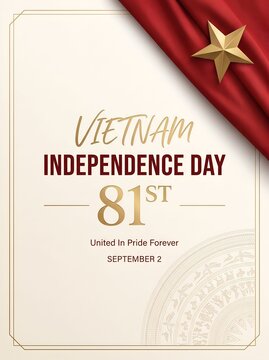Vietnam 81st Independence Day Minimalist Vertical Design