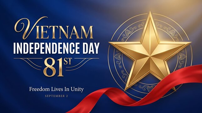 Elegant Vietnam National Day 81st Anniversary Celebration Banner
