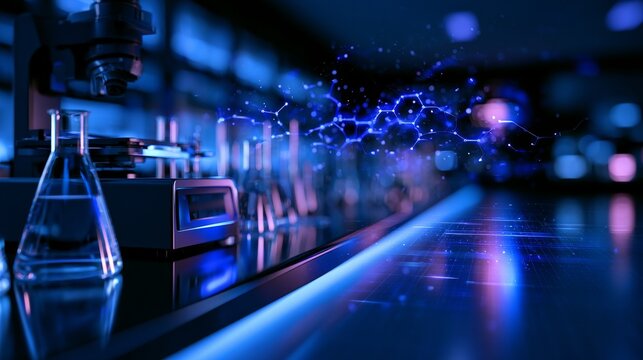 Science innovation developing new molecules in research laboratory