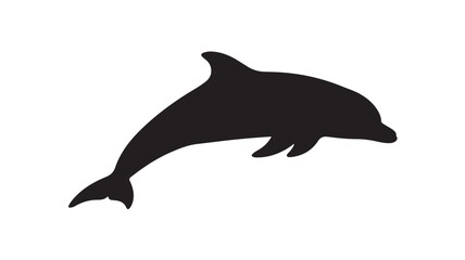 Fototapeta premium Jumping dolphin silhouette vector graphic isolated on plain white background