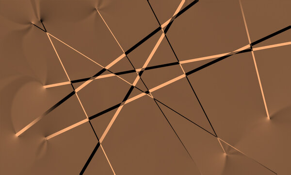 Abstract intersecting lines and light on brown background