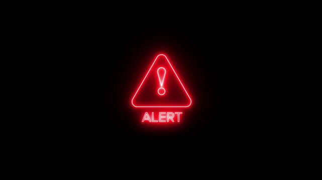 Alert warning sign Exclamation symbol, danger signal icon animation