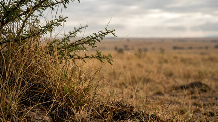 Obraz premium Close up of dry grass in savanna plains.