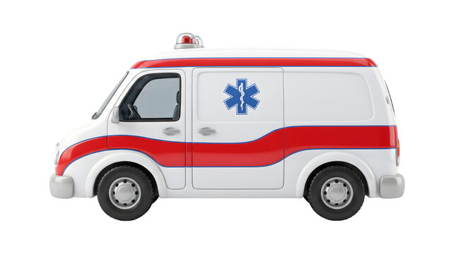  Ambulance emergency vehicle cartoon icon isolated on white