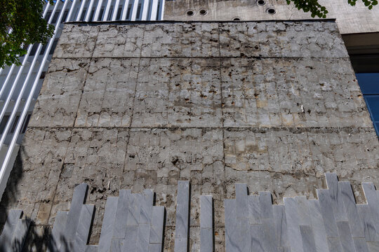 Facade Renovation of Weathered Concrete Wall in Kyrgyzstan