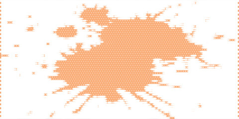 Fototapeta premium Orange watercolor ink splash texture on white background with orange stain