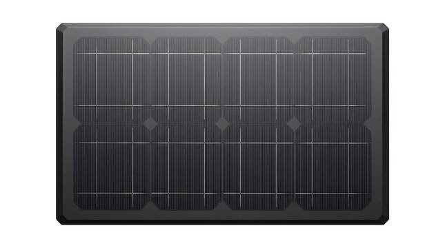 Portable solar panel icon for clean green energy generation isolated on white background