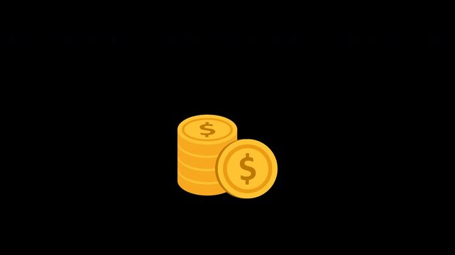 money value animation coin growth and decrease