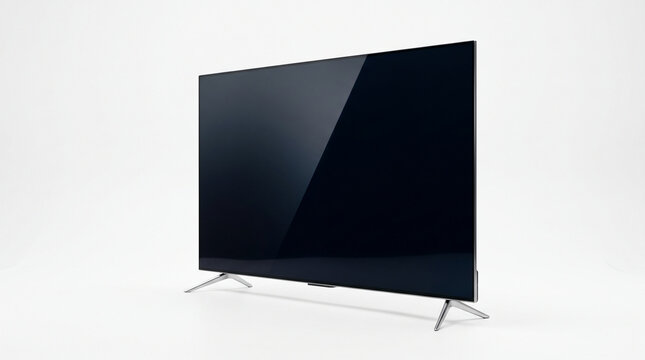 Sleek, modern flat-screen television on a clean white background, representing cutting-edge technology and home entertainment