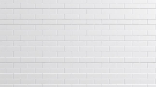White subway tiles forming a seamless, minimalist architectural background. Perfect surface for interior design and clean concepts