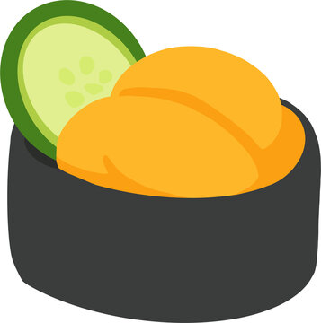 Fresh sea squirt gunkan maki sushi illustration