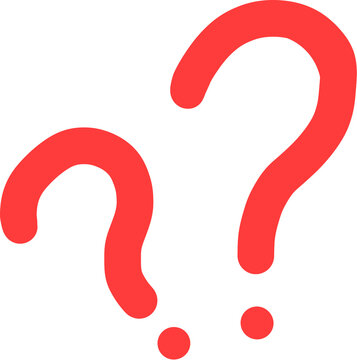 Red hand-drawn question mark doodle illustration
