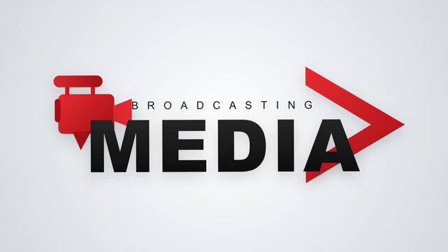 Broadcasting Media Logo Animation Stock Footage