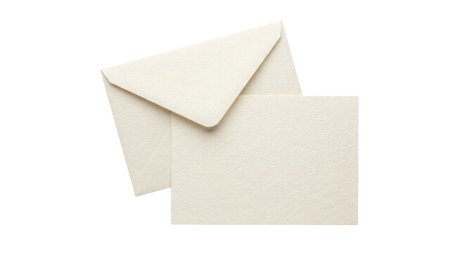 Cream colored textured paper envelope and blank card