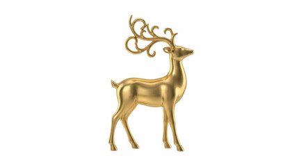 Elegant gold metallic reindeer figurine with ornate antlers © นายณัฐวัตร เพชรสมบัต
