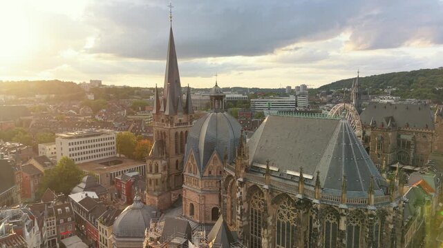 Aachen viewed from a drone