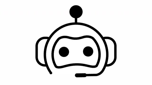 Virtual Support Agent New Technology For People Video Animation Icon
