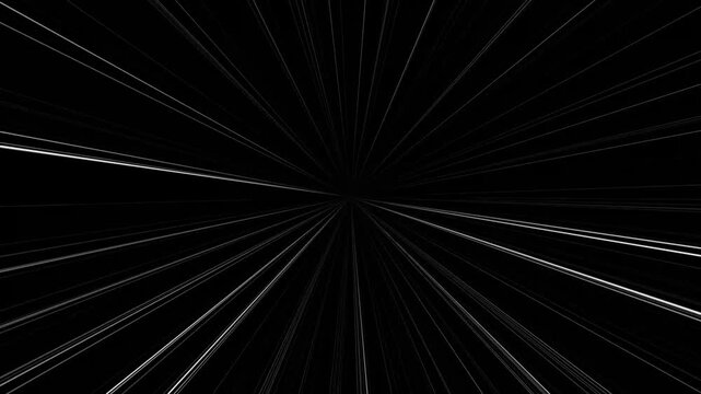 Right speed lines moving with alpha channel, on black anime background, manga speed line motion 4K video animation, seamless recurring horizontal lines, comic action effects, explosion of light. 4k