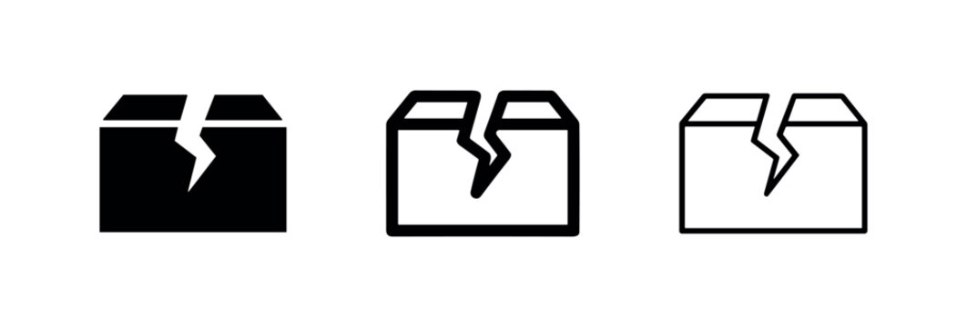 Cracked shipping box damage icons