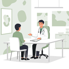 Fototapeta premium Doctor Consulting Patient In A Modern Medical Office Setting