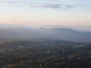 Naklejka premium Landscape in Nicaragua at sunset time