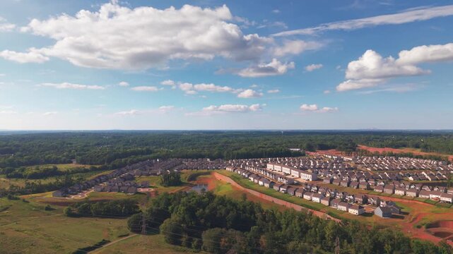 New cookie cutter homes, newly constructed neighborhood