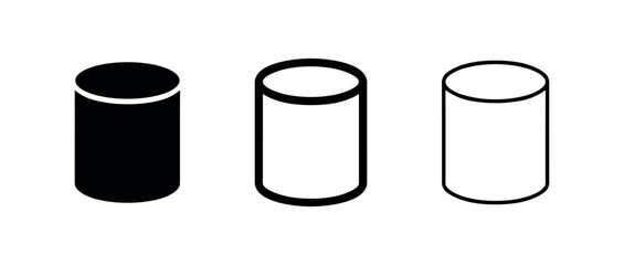 3D Geometric Cylinder Shape Icon Set for Technical and Educational Design © liubomir118809