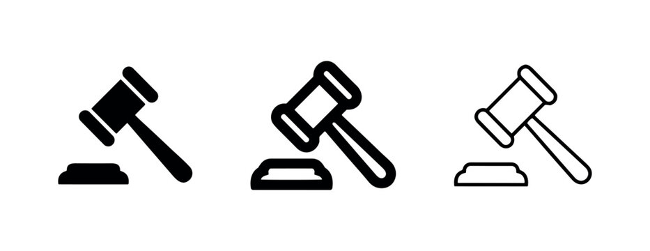 Judge Gavel Icon Set for Law