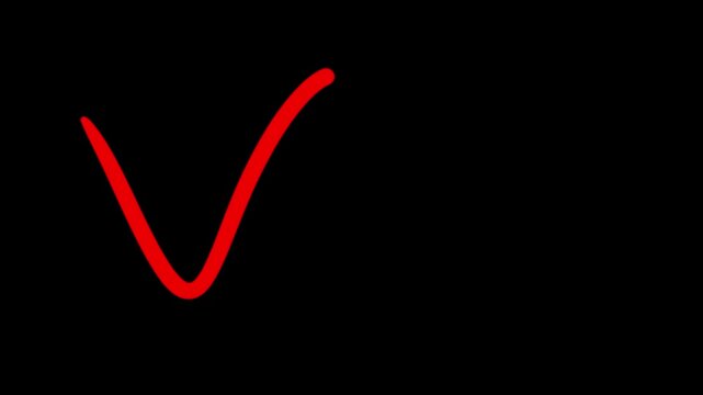 Loss crash Bearish down Red hand drawn zigzag line brush stroke on black background animation