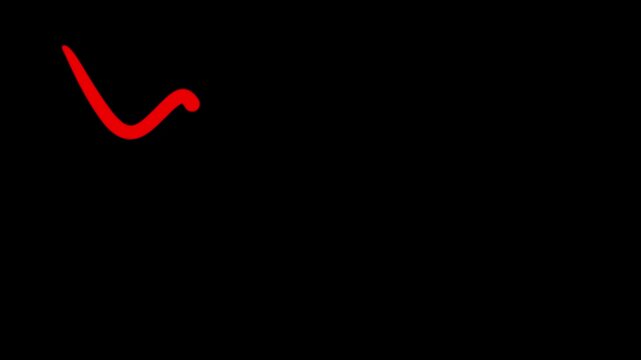 Loss crash Bearish down Red hand drawn zigzag line brush stroke on black background animation