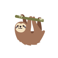 Naklejka premium sloth animal cute emoji symbol sign icon vector illustration isolated flat