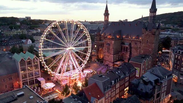 Aachen viewed from a drone