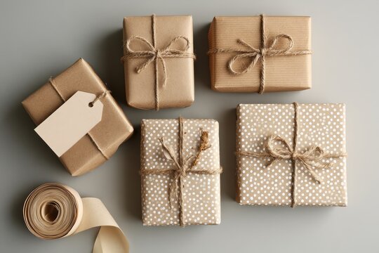 Festive Christmas Decorations Flat Lay with Seasonal Copy Space