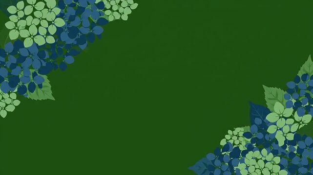 Blue and Green Hydrangea Floral Background with Copy Space for Text and Design
