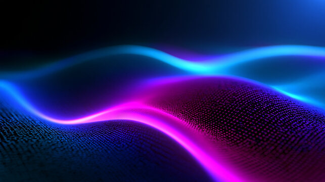 Abstract Futuristic Neon Digital Wave Technology Background