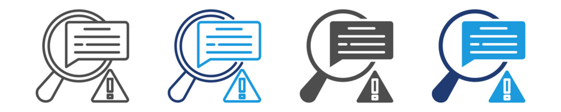 error detection icon set multiple style