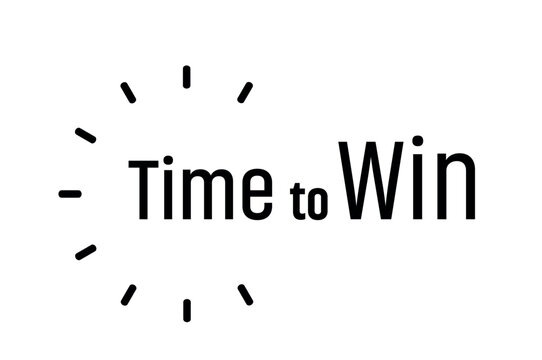Time to win sign on white background