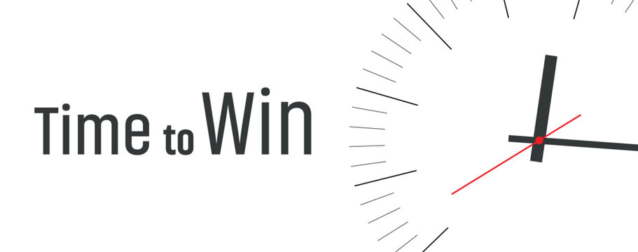 Time to win sign on white background