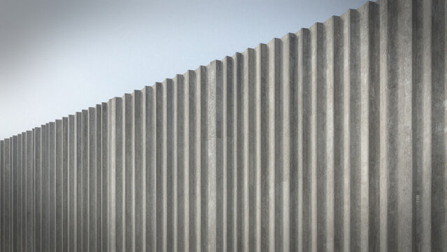 Modern fluted concrete textured wall facade with rhythmic vertical ribs