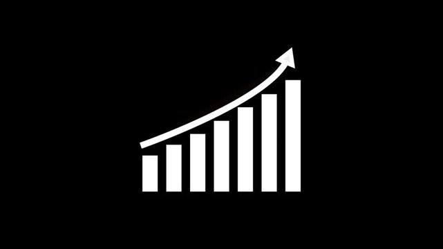  Abstract business growth and graph chart icon animation background. graph colure white