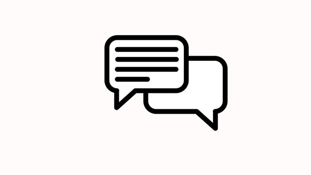 Icon of communication concept, information in outline design. Speech ballon, chat concept, micro animation of dialog icon, communication concept, clip art, cartoon