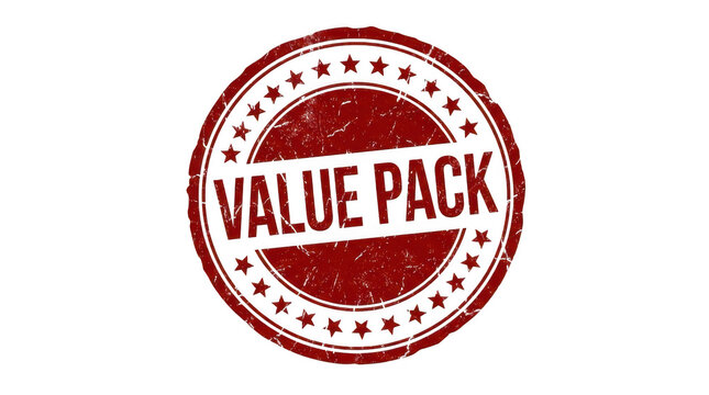Red Value Pack Rubber Stamp Seal Isolated on White Background