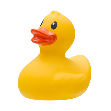 Yellow Rubber Duck Toy on white background