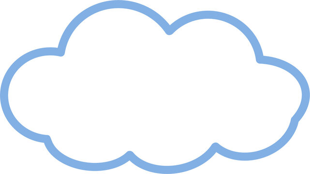 Blue hand-drawn cloud shape memo border illustration