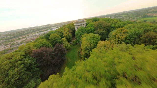 Lousberg Aachen viewed from a drone