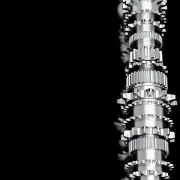  metal gears 3d on black background