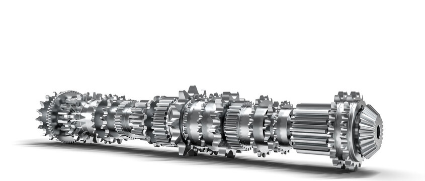 Mechanical gear 3d on white background