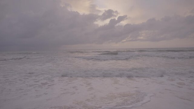 Thailand Beach Waves Under Pink Sky, S-Log3 Slow Motion