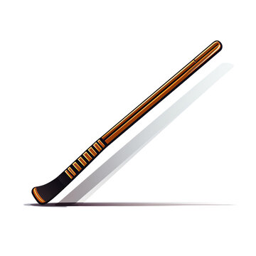 Modern wooden hurling stick or hurley sports equipment, Gaelic games and athletic gear vector illustration transparent background