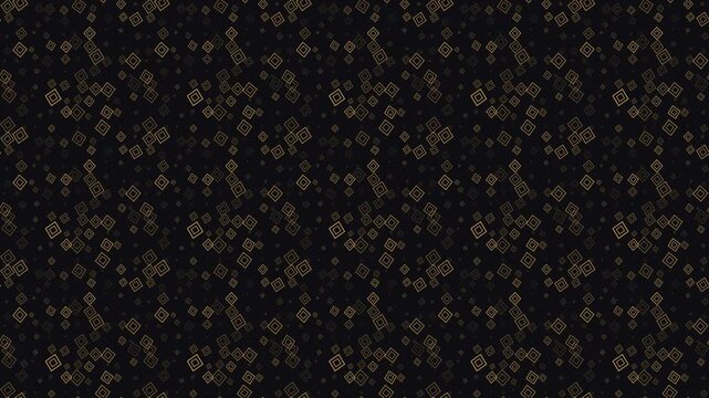 Dark Luxury Background with Repeating Golden Square Geometric Pattern
